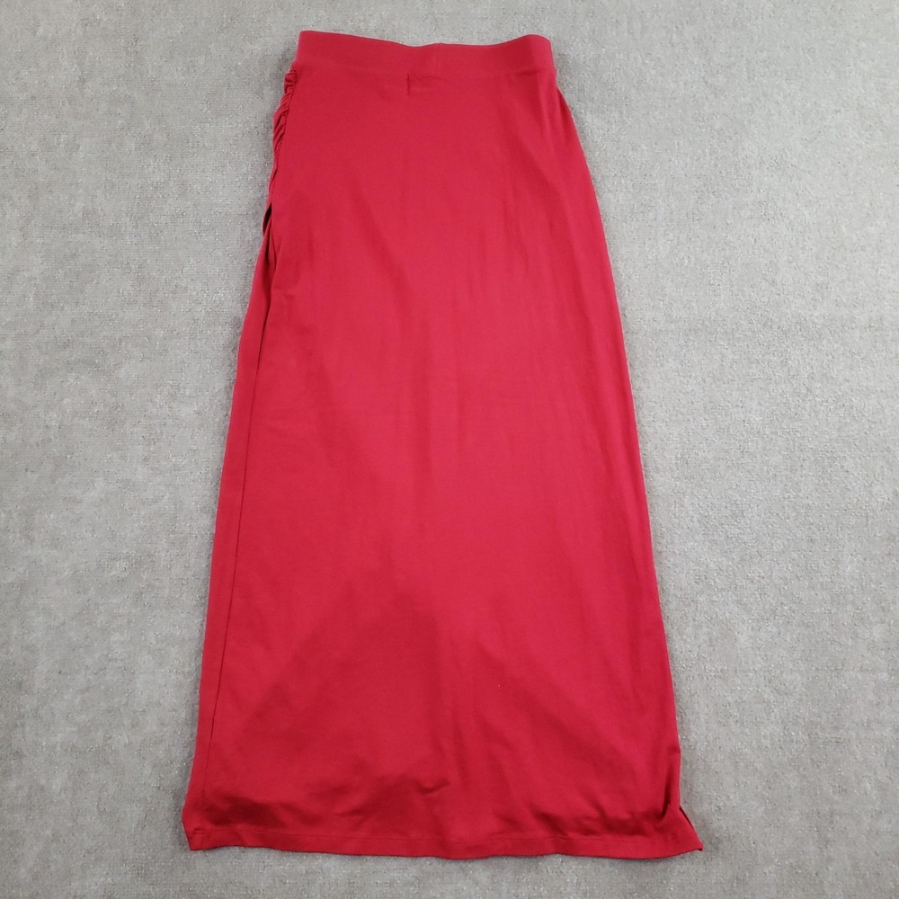Peruvian Connection Skirt Womens‎ Small Red Pima Cotton Maxi Wrap Stretch - Picture 9 of 9